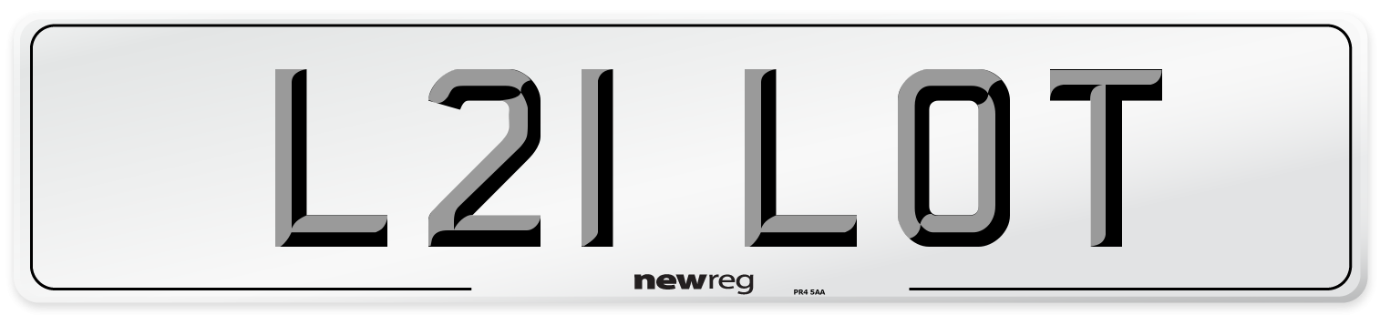 L21 LOT Number Plate from New Reg
